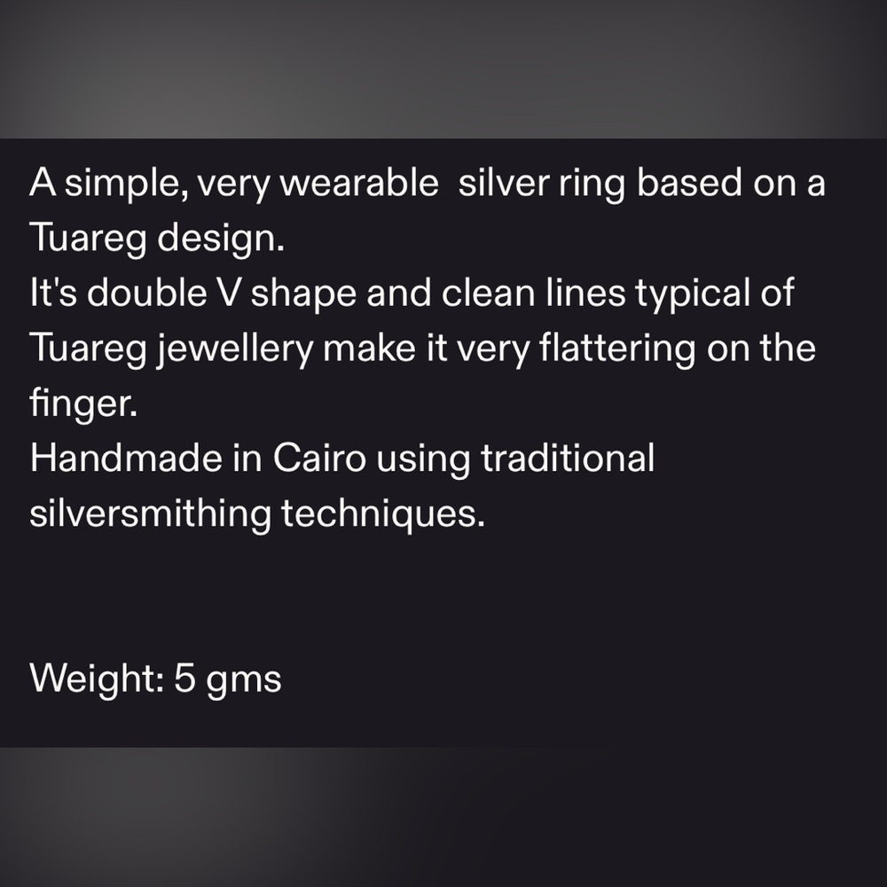 Tuareg Silver ring hand made in Cairo size 8 - Picture 5 of 5